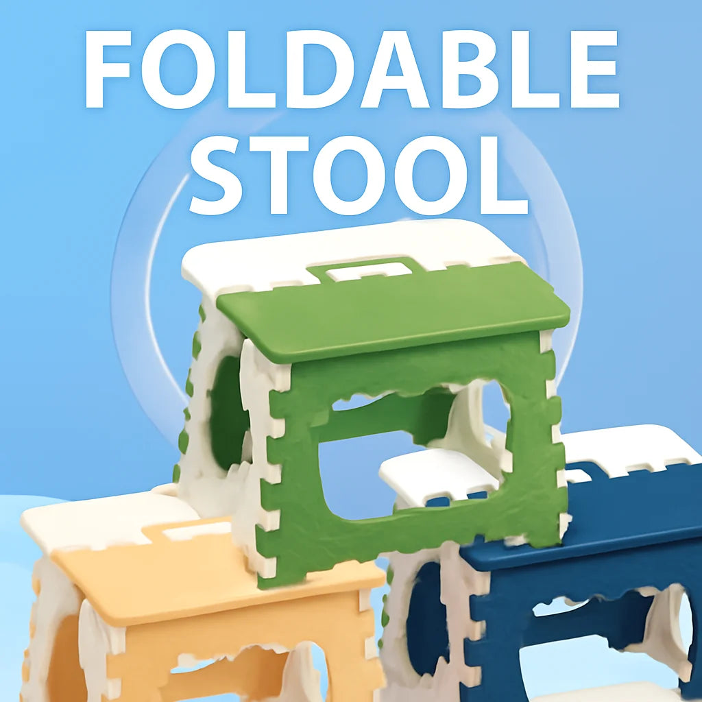 Children's Folding Stool Great Lightweight Portable Folding Stool Small Footstool with Handles Outdoor Travel Stool Homewares
