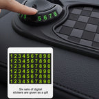 Car Dashboard Mat with Parking Number Plate Car Dash Grip Pad Anti-Shake Rotating Car Phone Holder Anti-Slip Car Accessories