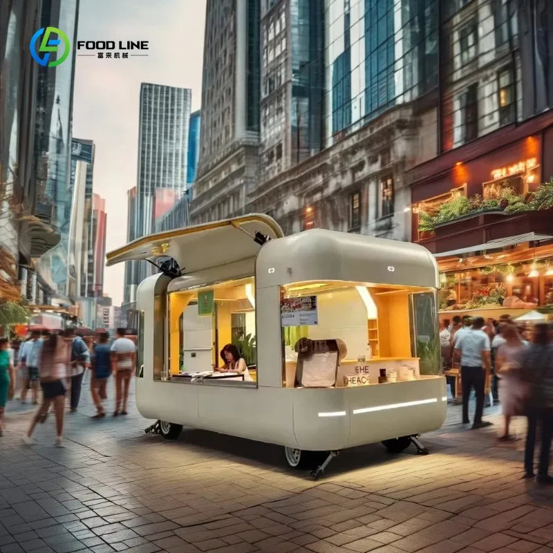 Customized Full Kitchen Equipment Mobile Trailer Camper Caravan Food Truck For Outdoor Commercial Vending Catering