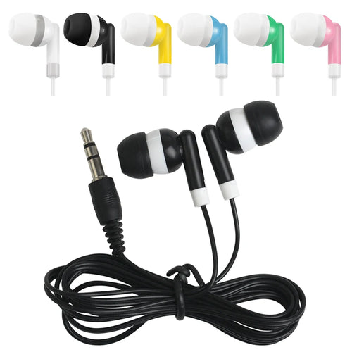100pcs Bulk Earbud Headphones Multi Colors Perfect for School Classroom Students Kids Children Gifts Adults Disposable Earphones