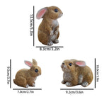 Bunny Decor Yard Decorations Outdoor Set of 3, Bunny Decorations for Home Garden Outdoor Statues, Easter Bunny Table Funny Garde