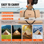 SucceBuy Canvas Bell Tent 4 Seasons 3/4/5/6/7m Yurt Tent Canvas Tent for Camping with Stove Breathable Tent
