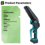 NEWBENY 8 Inch 4500W Brushless Electric Chainsaw Cordless Chain Saw Branch Tree Prunning Power Tool For Makita Battery Pin