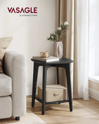 VASAGLE Side Table, Small Square End Table with Lower Shelf, Nightstand for Small Spaces, Living Room, Bedroom