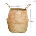 Straw Weaving Flower Plant Pot Basket Grass Planter Basket Indoor Outdoor Flower Pot Cover Plant Containers for Plantable Plants