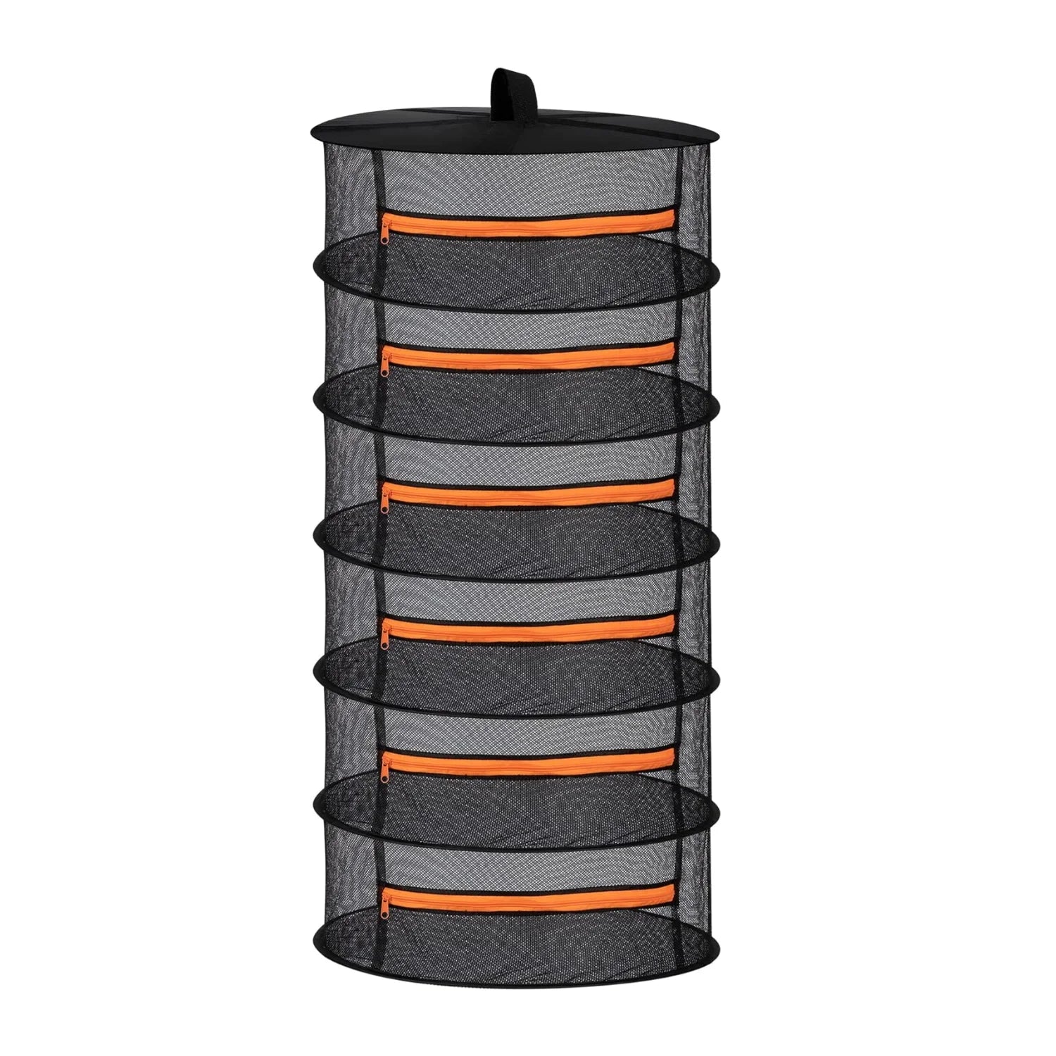 2ft Herb Drying Rack 2/4/6/8 Layer Folding Mesh Hanging Basket Dryer Net with Zippers for Seeds Flowers Buds Fit in Grow Tents