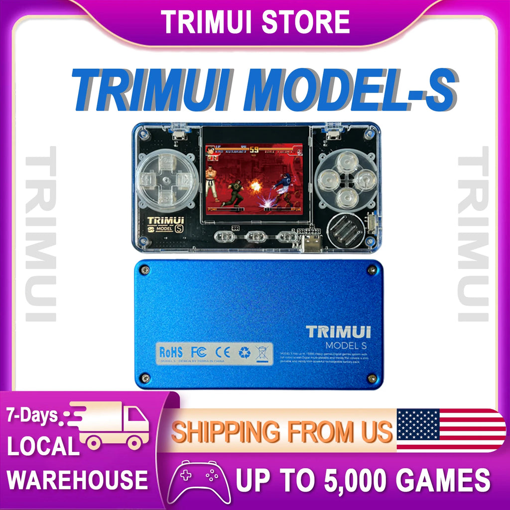 TRIMUI Model S Handheld Game Console 2.0 Inch IPS Screen Mini Portable Player 15000plus Classical Games Retro Game Console