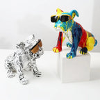 Creative Painting Art English Bulldog Resin Crafts Home Decoration Wine Cabinet Office Decor Resin Crafts Gift Anime Ornaments