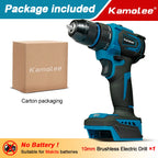 Kamolee 13MM New Brushless Electric Impact Drill Cordless Screwdriver Lithium Battery Charging Hand Drill For Makita 18V Battery