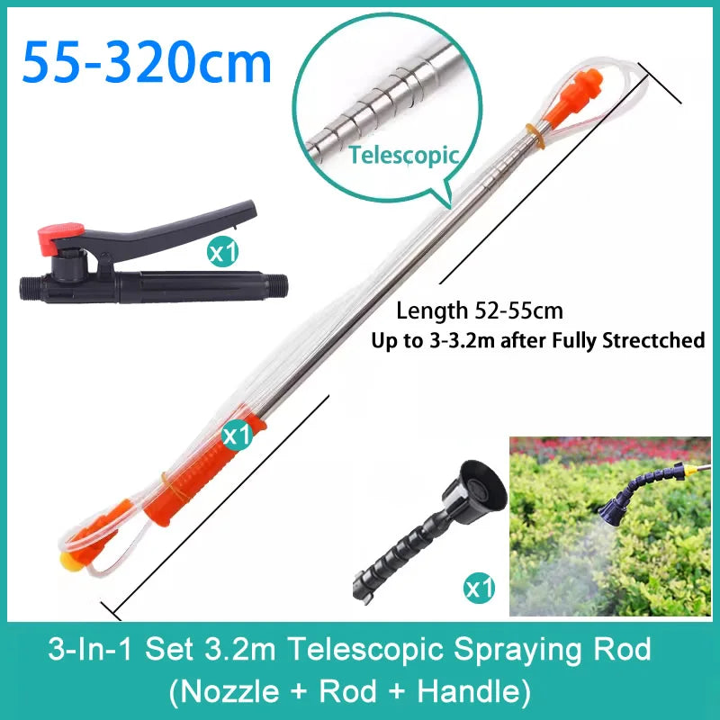 New Retractable 2.2/3.2m Spraying Rod For Hand Pressure Sprayer Outdoor Garden Pesticide Spray Tree Watering Can Accessories