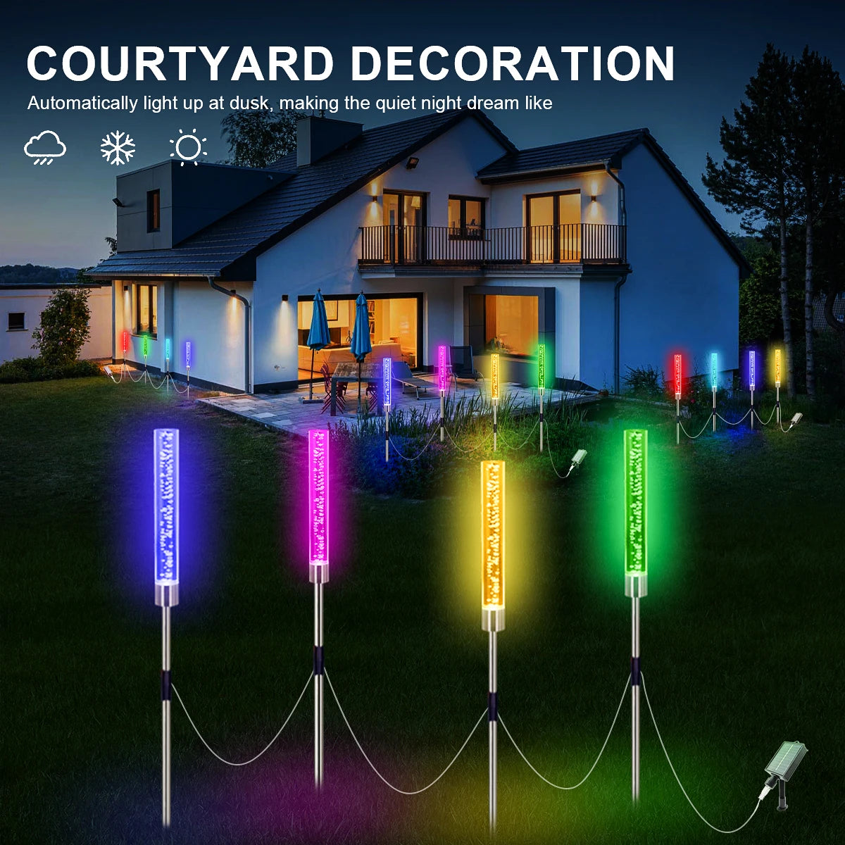 4Pcs Solar Garden Light Led Outdoor Light Waterproof External Solar Lamp Landscape Lighting For Lawn Camping Path Backyard Decor