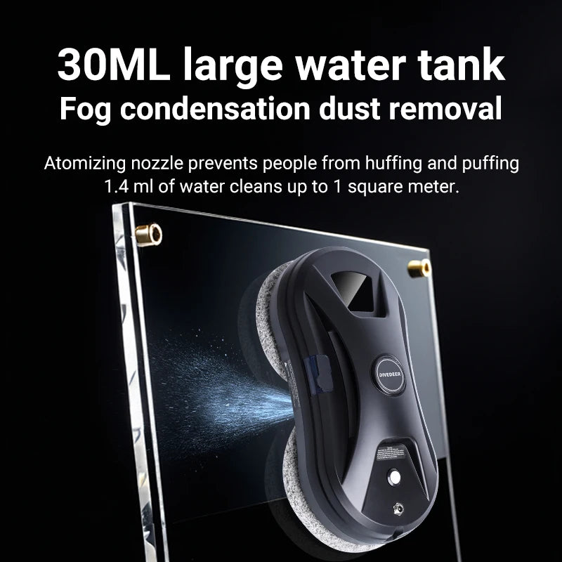 DIVEDEER Window Cleaner Robot Smart Automatic Water Spray Function Anti-fall Magnetic Glass Home Smart Cleaning Machine