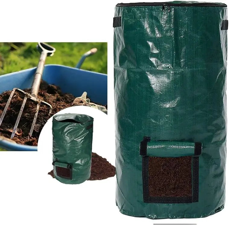1/2Pack Compost Bin Bags Reusable Yard Waste Bags Lawn Bags Heavy Duty Garden Bag Composting Bags Garbage Can Outdoor Container