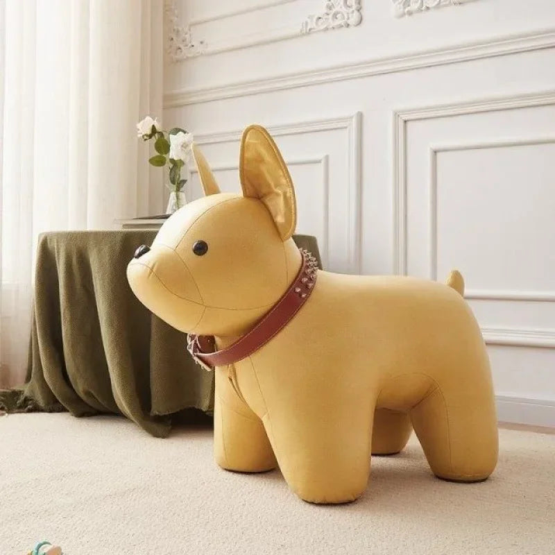 Animal Stool Changing Shoe Stool Cartoon Wood Ottoman Stool, Animal Footstool for Living Rooms Bedroom Home Decor