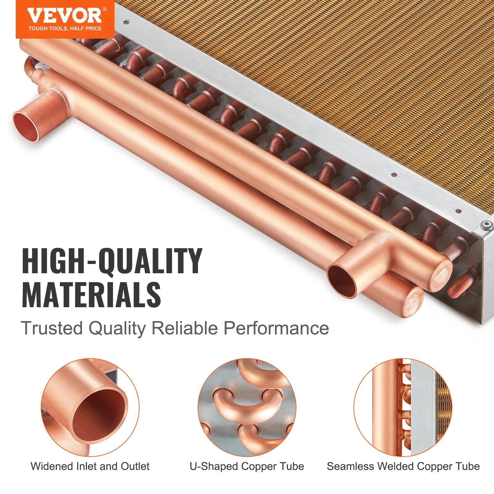 VEVOR Heat Exchanger Water to Air 18"x 20" for Outdoor Wood Furnaces Residential Heating and Cooling and Forced Air Heating