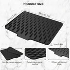 Kitchen Silicone Drain Mat with Built-in Drainage Design, Easy to Clean, Suitable for Countertops, Sinks, Refrigerators
