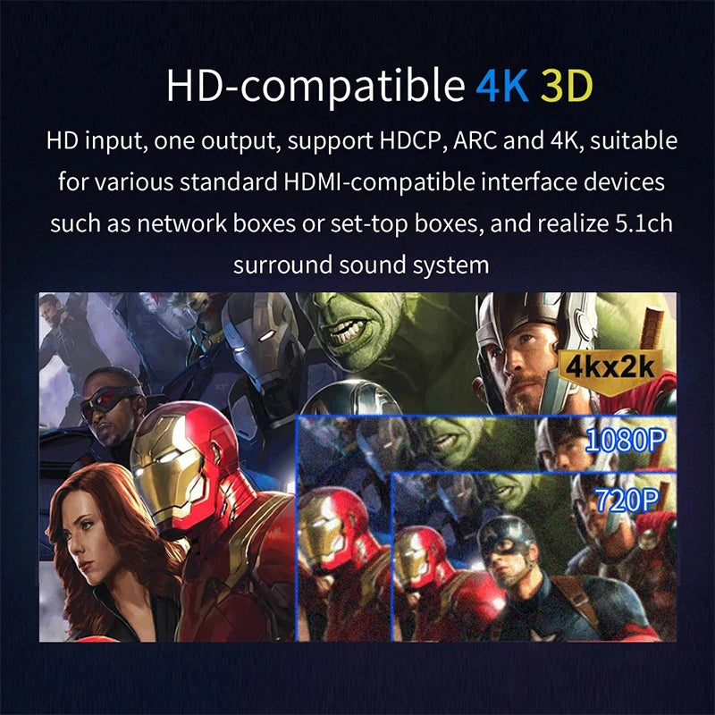 HD 5.1 Audio Converter Decoder DAC DTS AC3 FLAC PCUSB APE 4K*2K HDMI-compatible Extractor Converter Splitter Digital SPDIF ARC