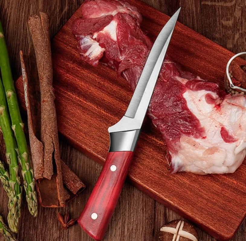 Kitchen Boning Knife Stainless Steel Fruit Paring Knife Cut Meat Pork Beef Sheep Fish Butcher Cleaver Chef Knife with Cover