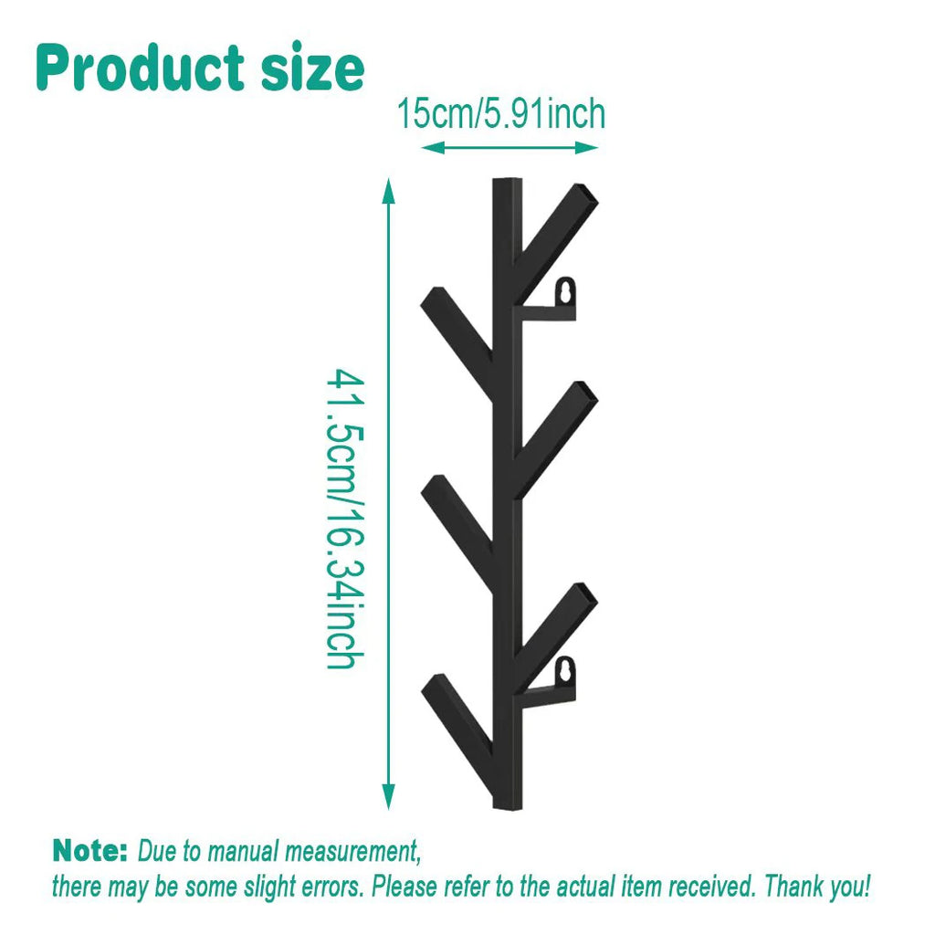1pc Vertical Coat Rack Wall Mounted 16 Inch, Metal Modern Wall Coat Tree for Hats, Jackets, Bags, Entryway Bedroom