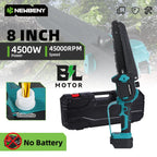 NEWBENY 8 Inch 4500W Brushless Electric Chainsaw Cordless Chain Saw Branch Tree Prunning Power Tool For Makita Battery Pin