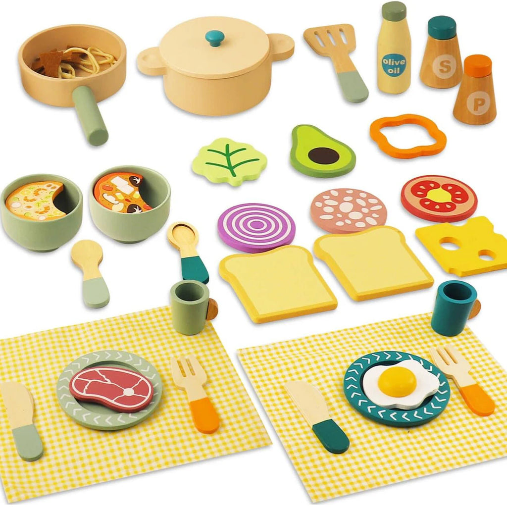 Wooden Kitchen Toys Pretend Play Set Cut Meat Vegetables Simulation Kitchen Playhouse Game Montessori early Educational Toys