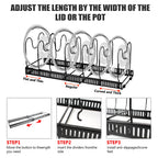 Adjustable Cookware Storage Rack Kitchen Accessories Pan Pot Storage Organizer Multi-Functional Dish Bowl Drying Shelf