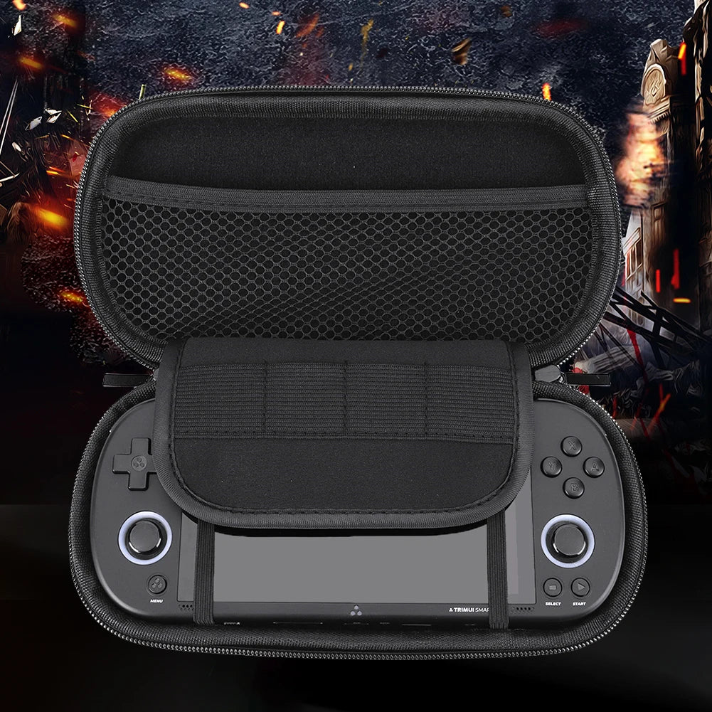 Hard EVA Carrying Case with Tempered Glass Film Hard Shell Storage Bag Waterproof for Trimui Smart Pro Handheld Game Console