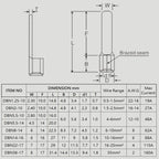 50/100pcs Pure Copper Blade Terminals DBN1.25/2/5.5/8/14/22-10/14/16/17 Non Insulated Crimp Terminals Electrical Wire Connector