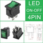 10/30/100Pcs KCD1 Snap-in Boat Rocker Switch Toggle Power SPST ON-OFF 2/3/4 Pin AC 250V 6A 125V 10A 2Pin Position Snap Switch