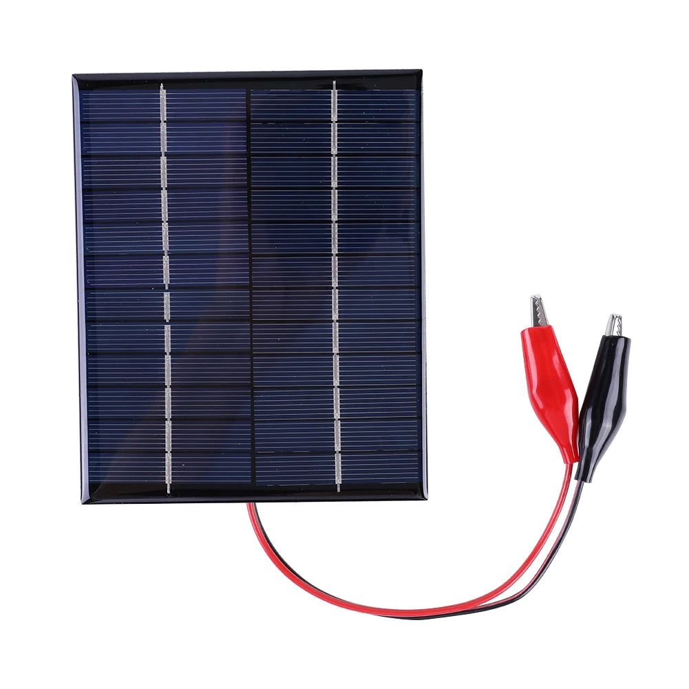 5W 12V Solar Panels Fast Charger DIY Polysilicon Solar Cell System Mini Outdoor Solar Panel 136x110MM for 9-12V Battery Charging