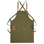 New Durable Goods Heavy Duty Unisex Canvas Work Apron with Tool Pockets Cross-Back Straps Adjustable For Woodworking Painting