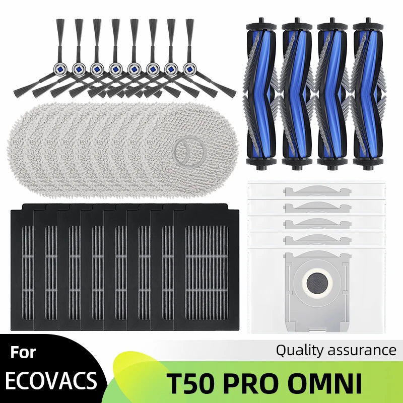 Fit For ECOVACS DEBOT T50 PRO OMNI Replacement Parts Accessories Main Side Brush Hepa Filter Mop Cloth Dust Bag