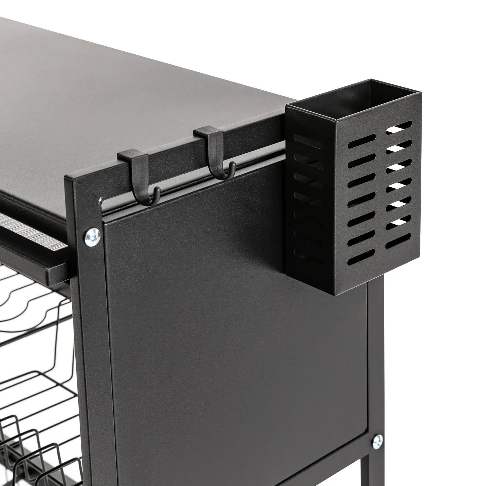2-Tier Carbon Steel Cutlery Drainer & Dish Drying Rack | 20kg Load-Bearing, Over-Sink Mount (Black, 13.9lbs Lightweight)