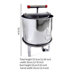 Honey Press Machine with Cover Manual Metal Honey Extractor Beekeeper Equipment Portable for Household Farmhouse Beekeeping