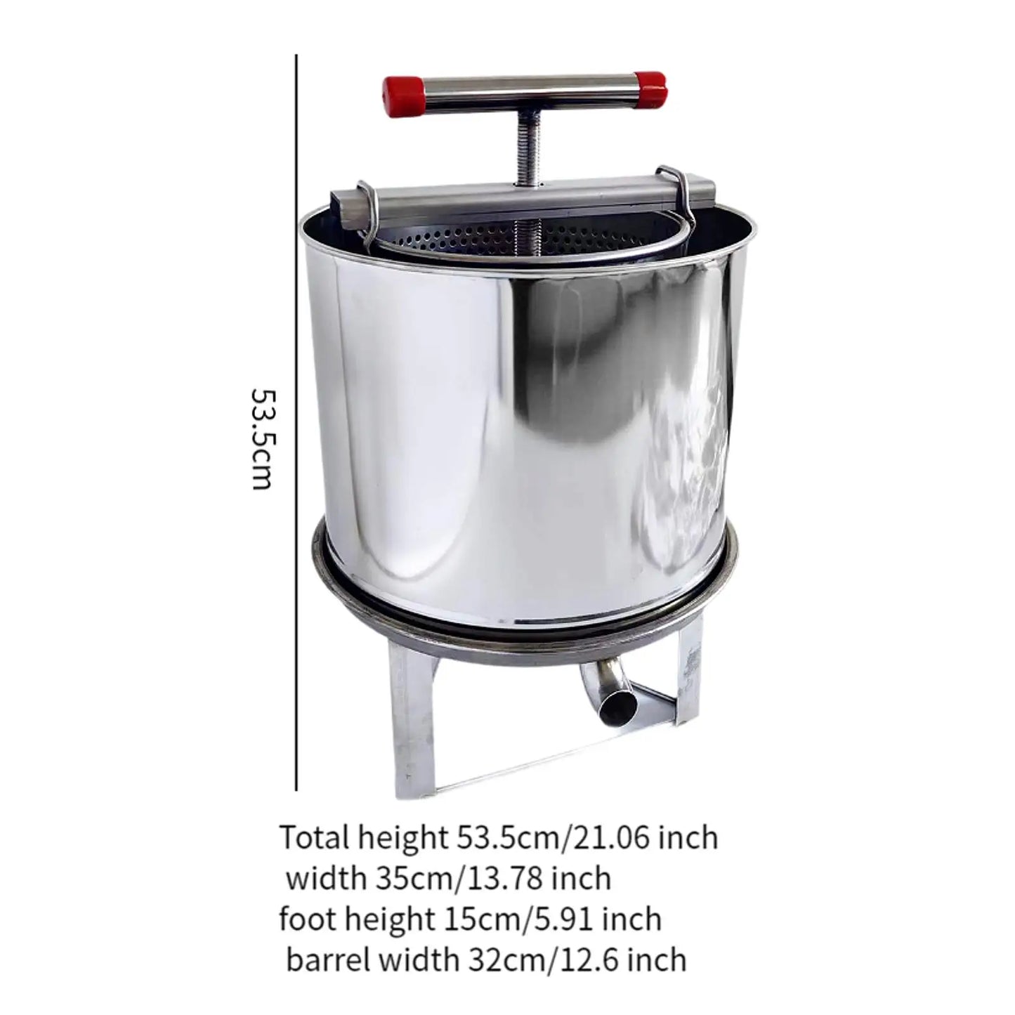 Honey Press Machine with Cover Manual Metal Honey Extractor Beekeeper Equipment Portable for Household Farmhouse Beekeeping