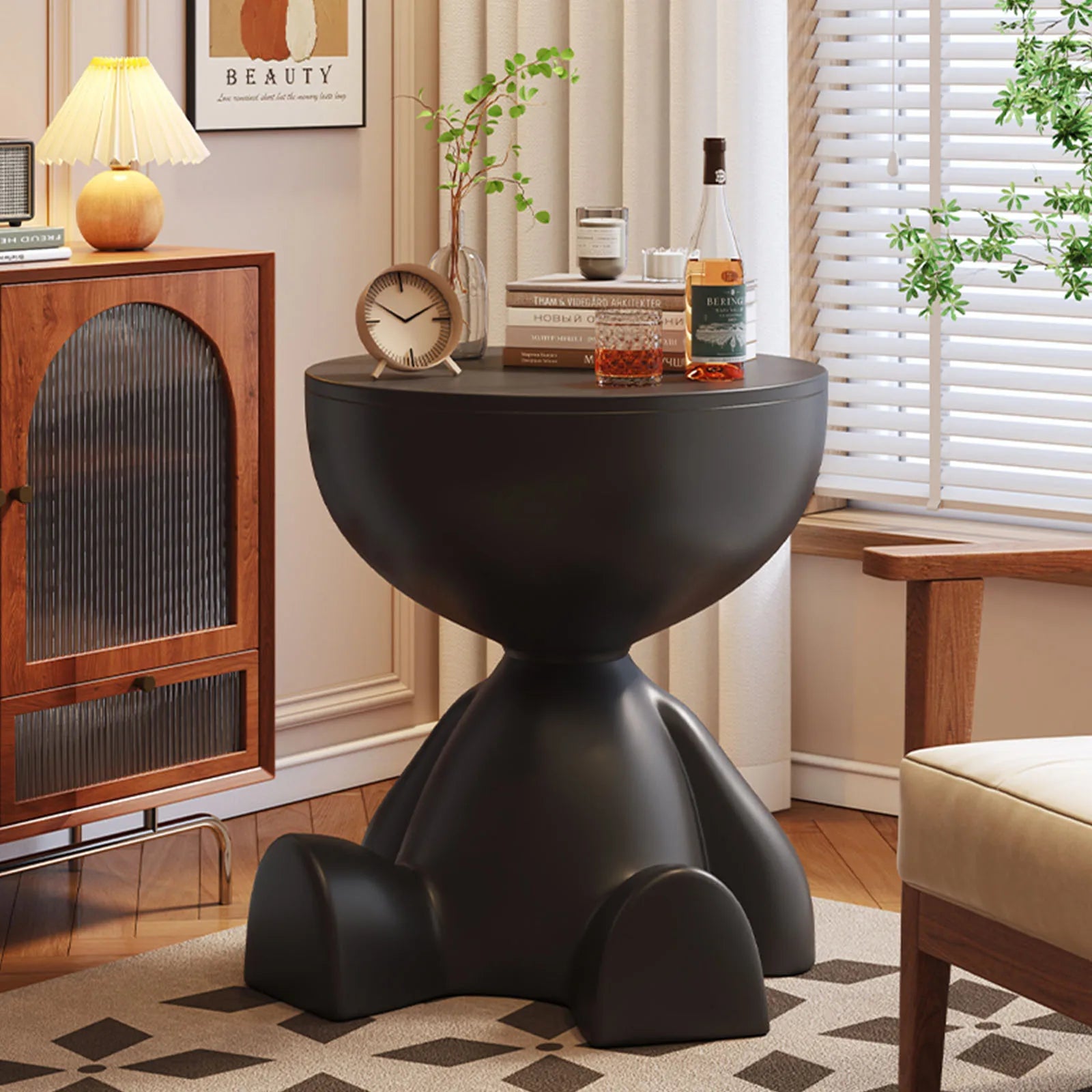Modern Round Matte Coffee Table - Side Table & Nightstand