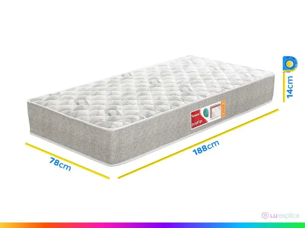 Single Mattress Foam D33 14x78x188cm Turquoise
