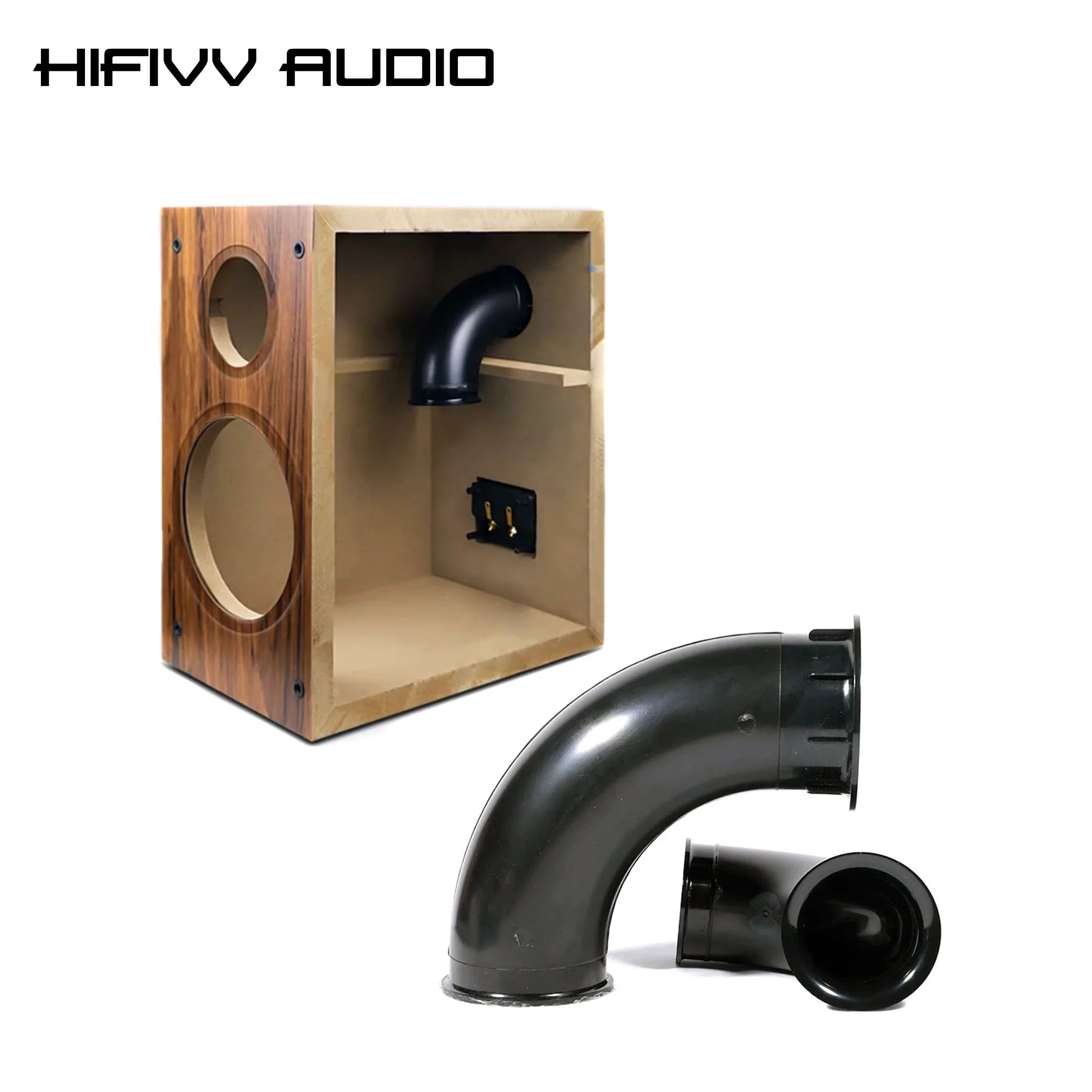 Black Curved Speaker Box Port Tube for 8inch to 12inch Bass Inverted Guide Tube Curved Vent Speaker Tube for Home Audio Systems