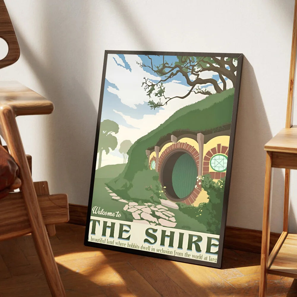 Ring Art Travel Abstract Vintage Film Mordor Castle Classic Vintage Posters Vintage Room Bar Cafe Decor Stickers Wall Painting