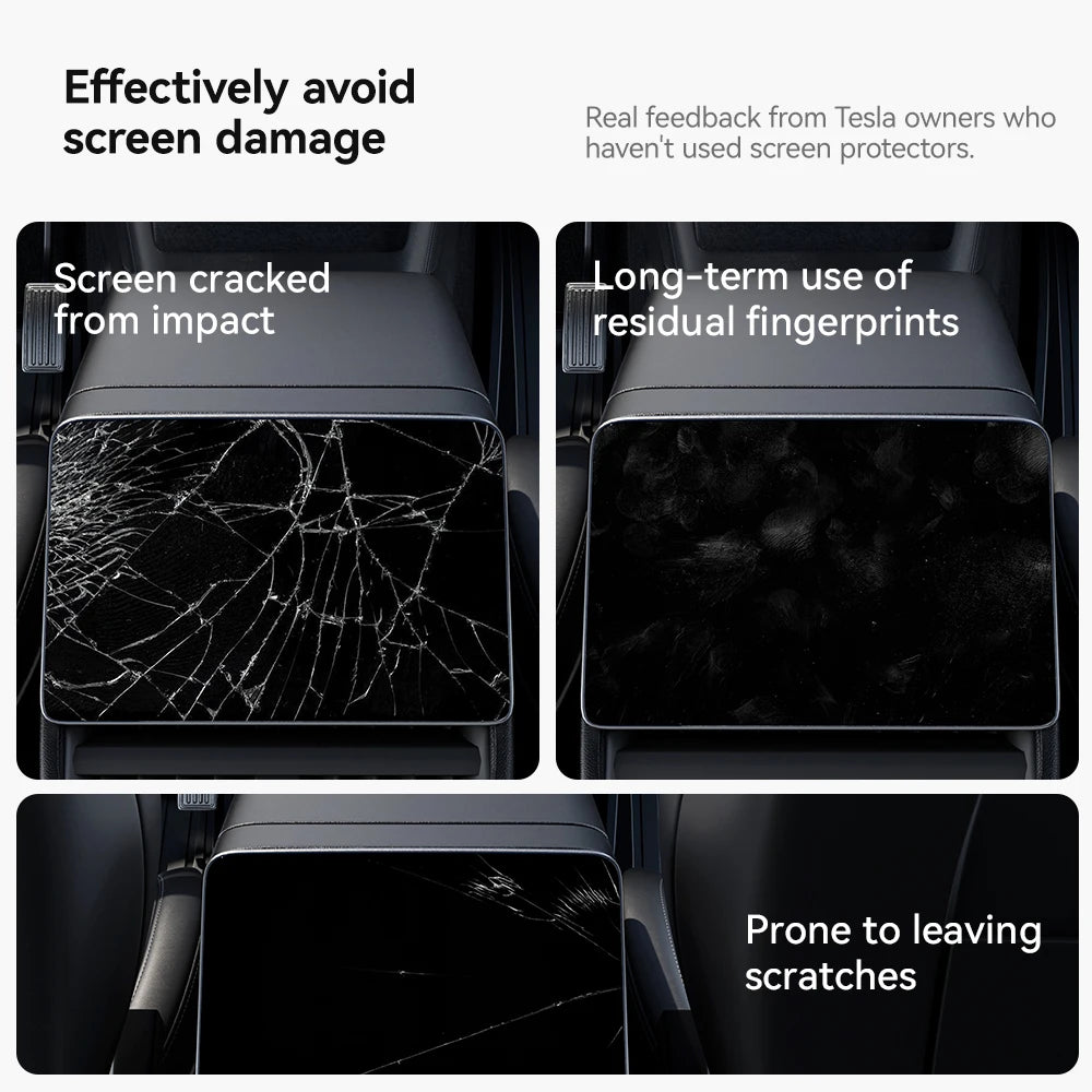YZ Tempered Glass Film Protector For Tesla Model Y Juniper  Model 3 Highland 2024 2025 Rear Row Center Control Screen Protective