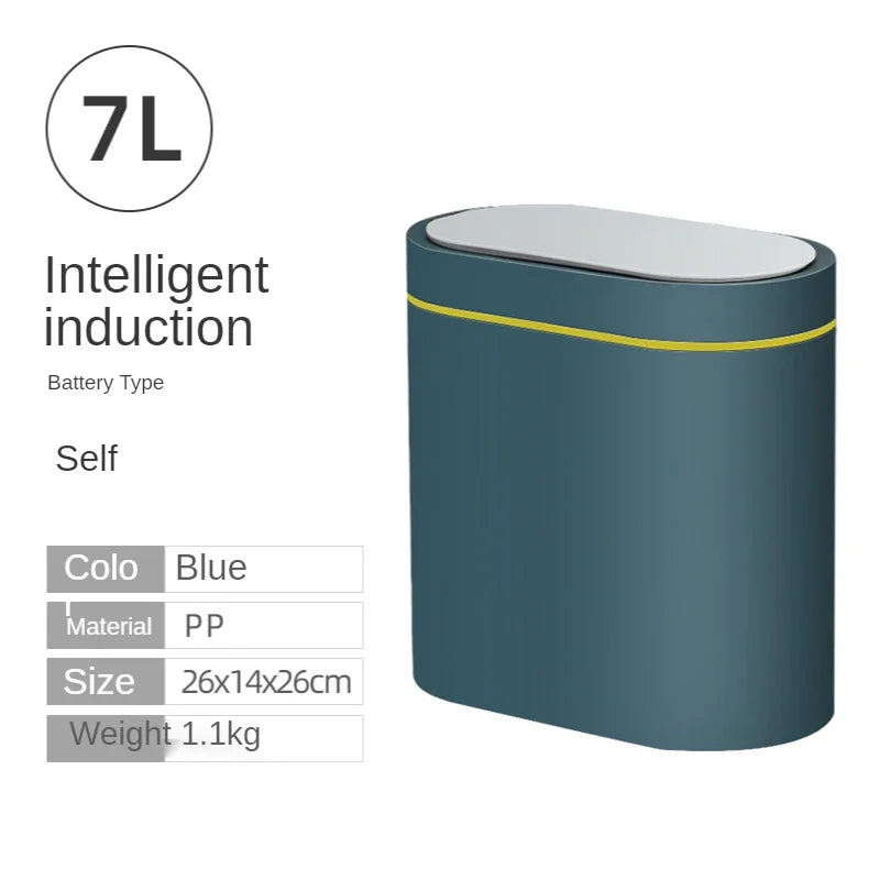 7L Trash Can Smart Sensor Automatic Household Electronic Kitchen Trash Bin Toilet Waterproof Narrow Seam Sensor Bin Trash Can