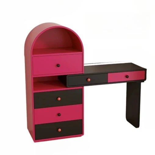 chest dresser integrated end of bed corner storage retractable dressing table bedroom pink dressing table
