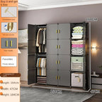 New Simple Wardrobe Clothes Assembly Plastic Collapsible Sturdy Dustproof Cabinets Dressers Cube Storage Locke Closet Furniture
