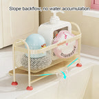 Macaron Kitchen Sink Organizer Rack Narrow Countertop Drain Storage for Sponge Dishcloth Scrubber Steel Ball Soap Holder