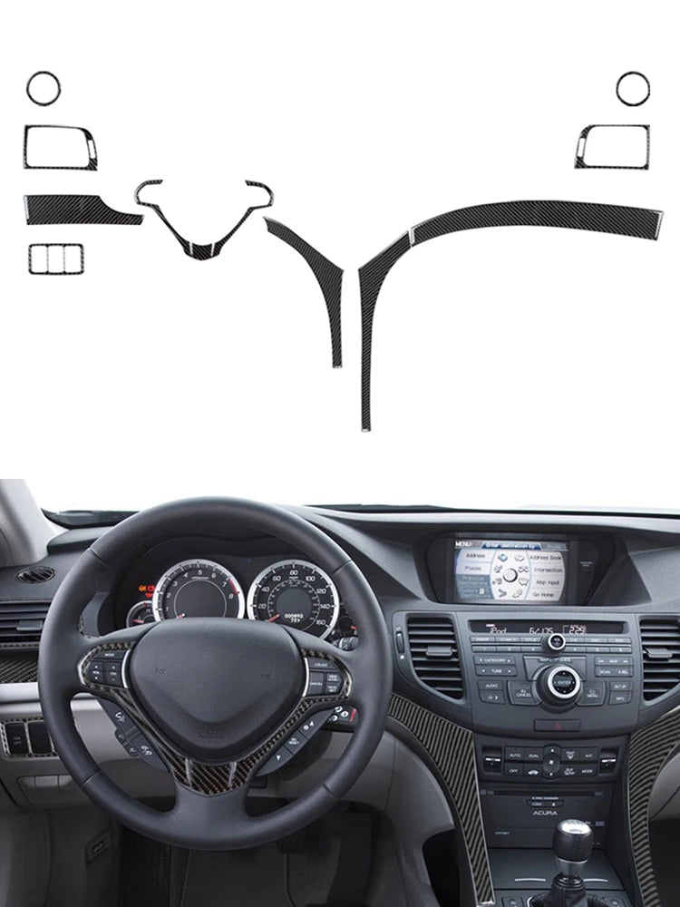 Brand New ABS Carbon Fiber Decorative Car Various Parts Cover Trim Sticker For ACURA TSX 2009-2014 Interior Accessories Stickers