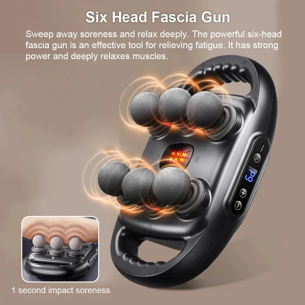 Professional 6-Head Fascia Massage Gun