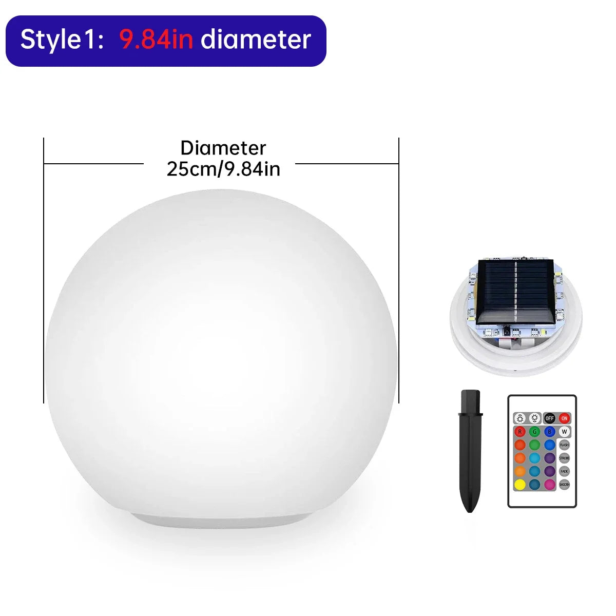 Solar Rechargeable LED Ball Light Color Changing Solar Globe Lamp IP67 Waterproof Outdoor Garden Light for Bar Yard Patio Path