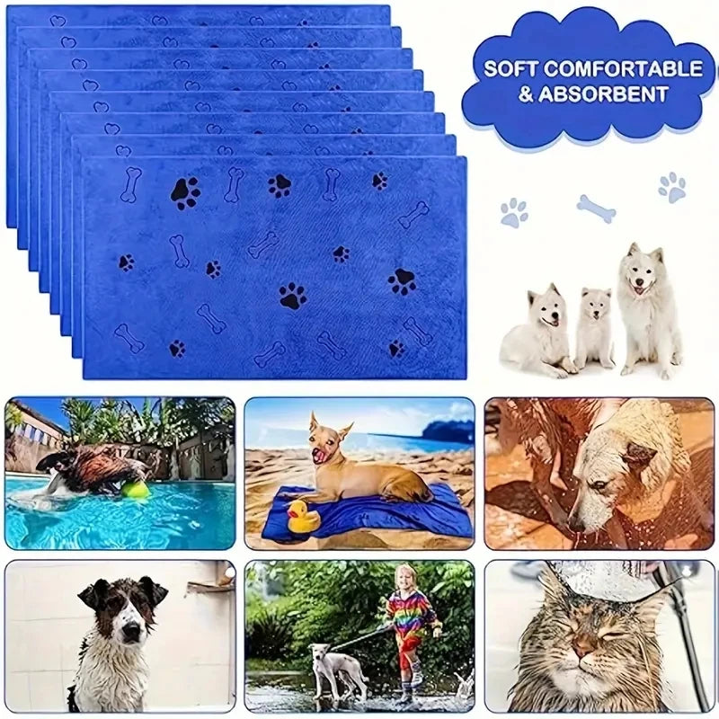 2-Pack Soft Microfiber Dog Towels - Quick Dry, Super Absorbent for Pet Bath & Grooming | AlluCanFind