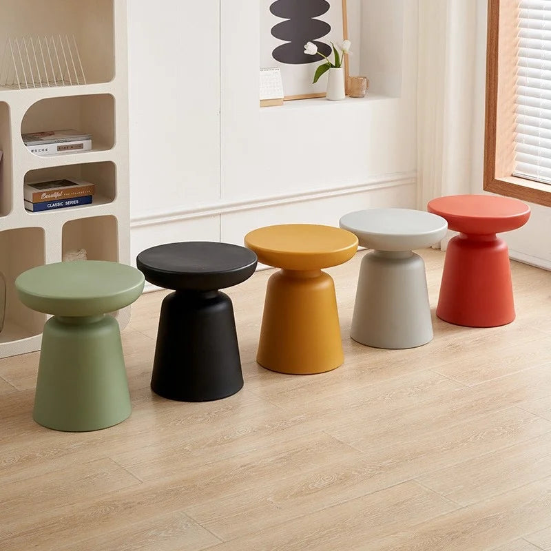 K-star Household Coffee Table Living Room Plastic Circular Macaron Color Small Size Side Table Balcony Modern And Simple 2024