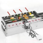 Fully Automatic BBQ Flip Rack Adjustable Width Rolling BBQ String Machine 5V Can Connect To Power Bank AC/DC